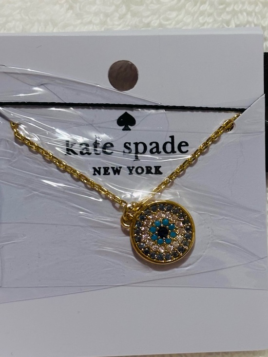kate spade Jewelry - NWT kate spade Gold-Tone Pendant Necklace with Blue and Clear Crystals